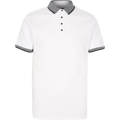White slim fit polo shirt